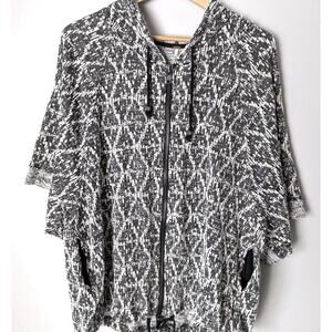 Free People Santa Fe Kimono Hoodie 3/4 Sleeve Full Zip Oversized Jacket Medium